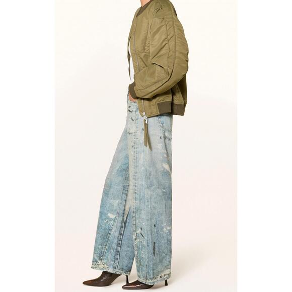 NEW GESTUZ cornelia wide leg jeans in printed denim blue - Picture 3 of 5